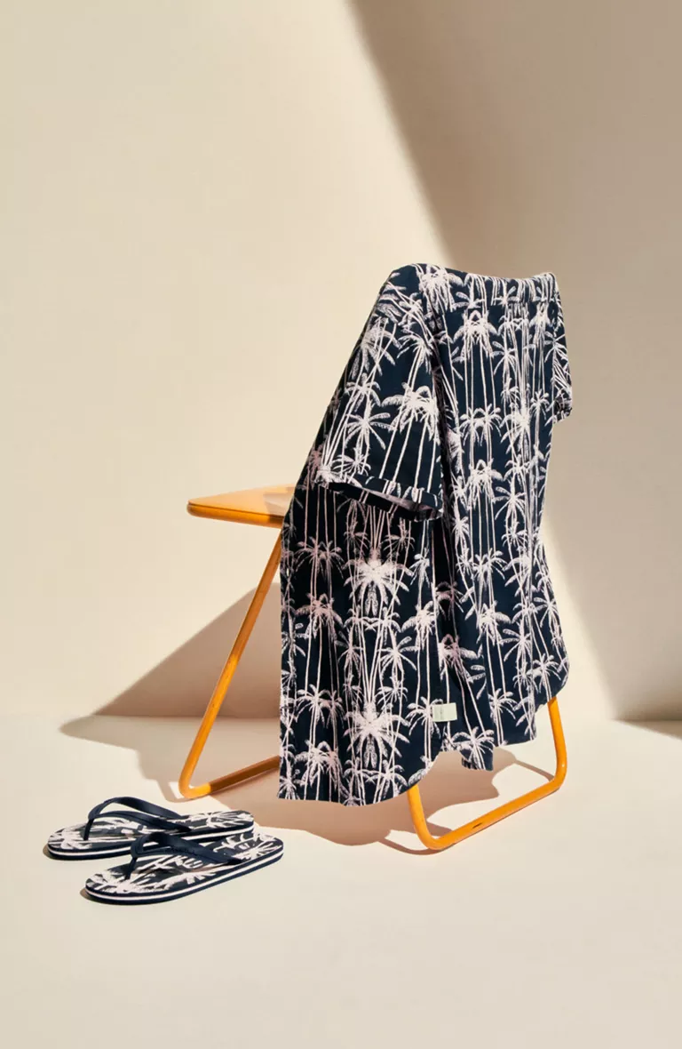 LM PALM PRINT S/SLV SHIRT