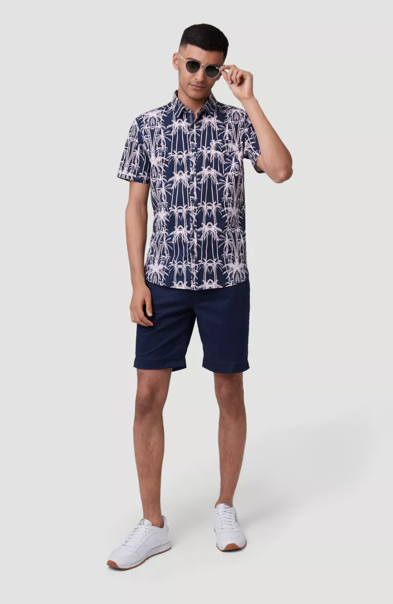 LM PALM PRINT S/SLV SHIRT