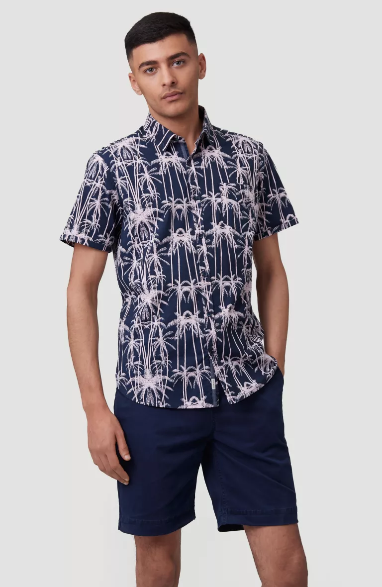 LM PALM PRINT S/SLV SHIRT